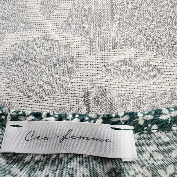 Ces Femme Pattern Button Front Short Sleeve Tunic Mini Dress S - Picture 6 of 9